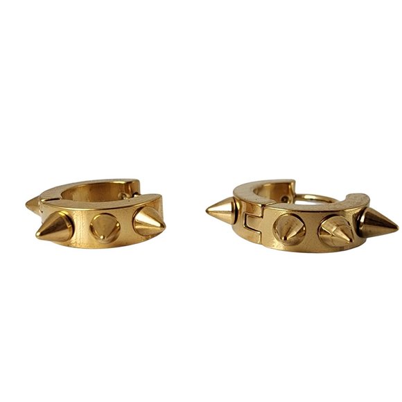 10k Gold Plated Spike Earrings - Picture 1 of 1